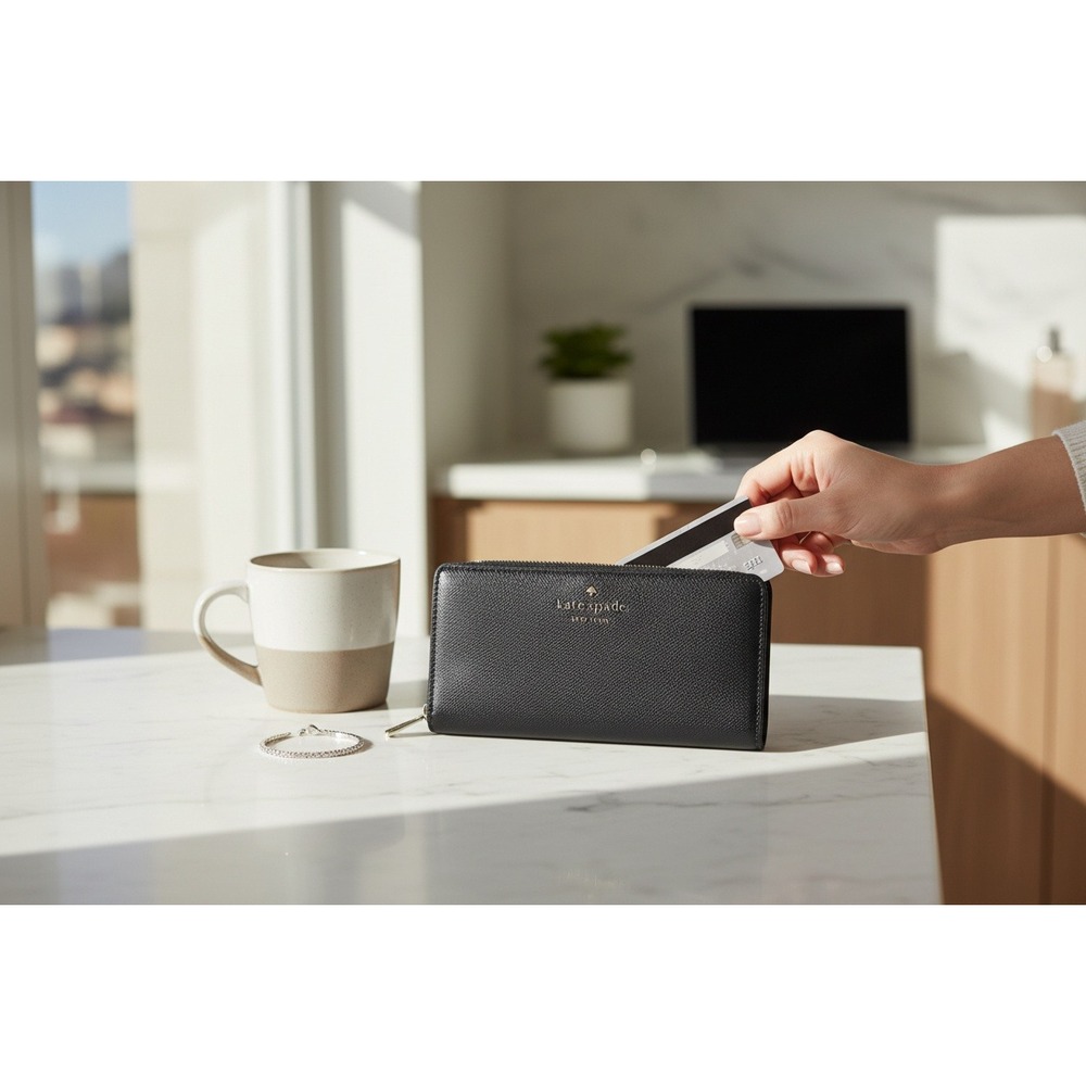Kate Spade Madison Large Slim Wallet - NWT (New)‎ Black